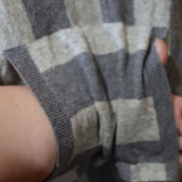 Michael Stars Wool Cashmere Striped Poncho Sweater OS Y2K Preppy Chic Cozy - Picture 5 of 13